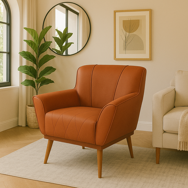 Poltrona Cadeira Yasmin Decorativa Veludo Terracota Império E