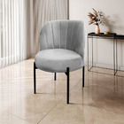 Poltrona Califórnia Veludo Cinza Base De Ferro Preto - D'rossi