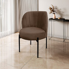 Poltrona Califórnia Veludo Marrom Base De Ferro Preto - D'ros