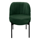 Poltrona Califórnia Veludo Verde Militar Base De Ferro Preto