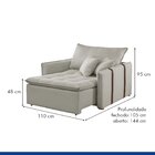 Poltrona Cama 110cm Detroid Yescasa Gelo