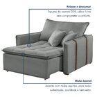 Poltrona Cama 110cm Detroid Yescasa Linho  Cinza