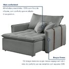 Poltrona Cama 110cm Detroid Yescasa Linho  Cinza