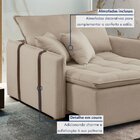 Poltrona Cama 110cm Detroid Yescasa Linho  Cru