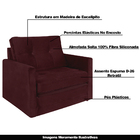 Poltrona Cama Decorativa Suíça Veludo Marsala - Gran Belo