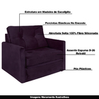 Poltrona Cama Decorativa Suíça Veludo Uva - Gran Belo