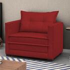 Poltrona Cama Londres Suede Vermelho D´monegatto