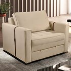 Poltrona Cama Para Sala De Estar Atalaia Bege Claro