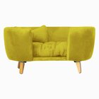 Poltrona Cama Pet Hannah Luxo Veludo Amarelo