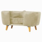 Poltrona Cama Pet Hannah Luxo Veludo Bege