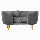 Poltrona Cama Pet Hannah Luxo Veludo Cinza