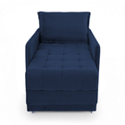 Poltrona Cama Reclinável Retrátil Viena Veludo Azul Escuro -