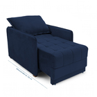 Poltrona Cama Reclinável Retrátil Viena Veludo Azul Escuro -