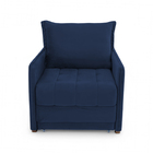 Poltrona Cama Reclinável Retrátil Viena Veludo Azul Escuro -