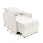 Poltrona Cama Reclinável Retrátil Viena Veludo Bege Claro - L