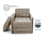 Poltrona Cama Reclinável Retrátil Viena Veludo Capuccino - Lo