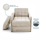 Poltrona Cama Reclinável Retrátil Viena Veludo Castor - Loja