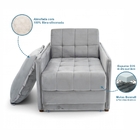 Poltrona Cama Reclinável Retrátil Viena Veludo Cinza - Loja S