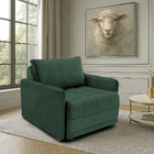 Poltrona Cama Reclinável Retrátil Viena Veludo Verde Escuro -