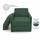 Poltrona Cama Reclinável Retrátil Viena Veludo Verde Escuro -