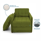 Poltrona Cama Reclinável Retrátil Viena Veludo Verde Musgo
