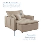 Poltrona Cama Retrátil 110cm Em Linho Cru Detroid Cru