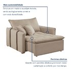 Poltrona Cama Retrátil 110cm Em Linho Cru Detroid Cru