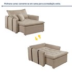 Poltrona Cama Retrátil 110cm Em Linho Cru Detroid Yescasa Cru