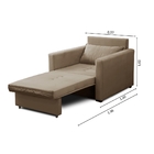 Poltrona Cama Retrátil 1 Lugar Cancún Tecido Veludo Bege Isofa