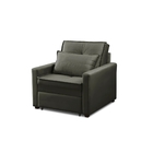 Poltrona Cama Retrátil 1 Lugar Cancún Tecido Veludo Cinza Iso