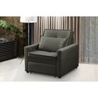 Poltrona Cama Retrátil 1 Lugar Cancún Tecido Veludo Cinza Iso