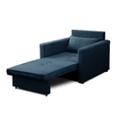 Poltrona Cama Retrátil 1 Lugar Cancún Tecido Veludo Isofa Azul