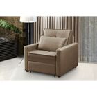 Poltrona Cama Retrátil 1 Lugar Cancún Tecido Veludo Isofa Bege