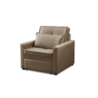 Poltrona Cama Retrátil 1 Lugar Cancún Tecido Veludo Isofa Bege