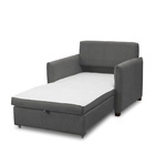 Poltrona Cama Retrátil Solteiro Com Rodízio Cloe Bouclê Cinza