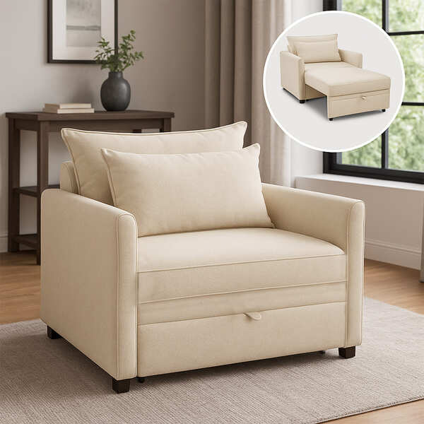 Poltrona Cama Retrátil Solteiro Com Rodízio Cloe Bouclê E03 -