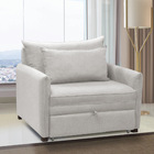 Poltrona Cama Retrátil Solteiro Com Rodízio Cloe Bouclê E03 -