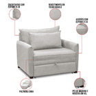 Poltrona Cama Retrátil Solteiro Com Rodízio Cloe Bouclê E03 -