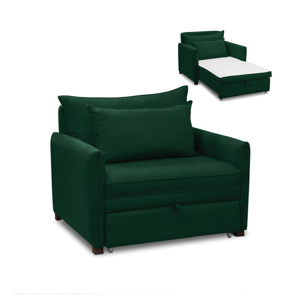 Poltrona Cama Retrátil Solteiro Com Rodízio Cloe Bouclê E03 -