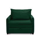 Poltrona Cama Retrátil Solteiro Com Rodízio Cloe Bouclê Verde