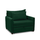 Poltrona Cama Retrátil Solteiro Com Rodízio Cloe Bouclê Verde