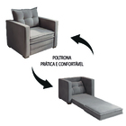 Poltrona Cama Solteiro 1 Lugar Londres Veludo Castor Bexs