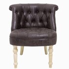 Poltrona Capitone Pu Marrom G80x71x69cm