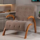 Poltrona Cecilia Mel/linho Kaki - Viero Móveis