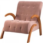 Poltrona Cecilia Mel/veludo Rosa - Viero Móveis