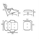Poltrona Charles Eames Com Puff Em Couro Natural - Preto
