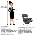 Poltrona Charles Eames Com Puff Sintético Preto - Doce Sonho