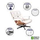 Poltrona Charles Eames Couro Branco
