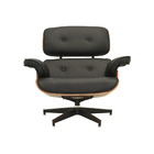 Poltrona Charles Eames Couro Pu Preto Base Metálica - D'rossi