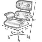 Poltrona Charles Eames Office Tecido Sintético - Preto